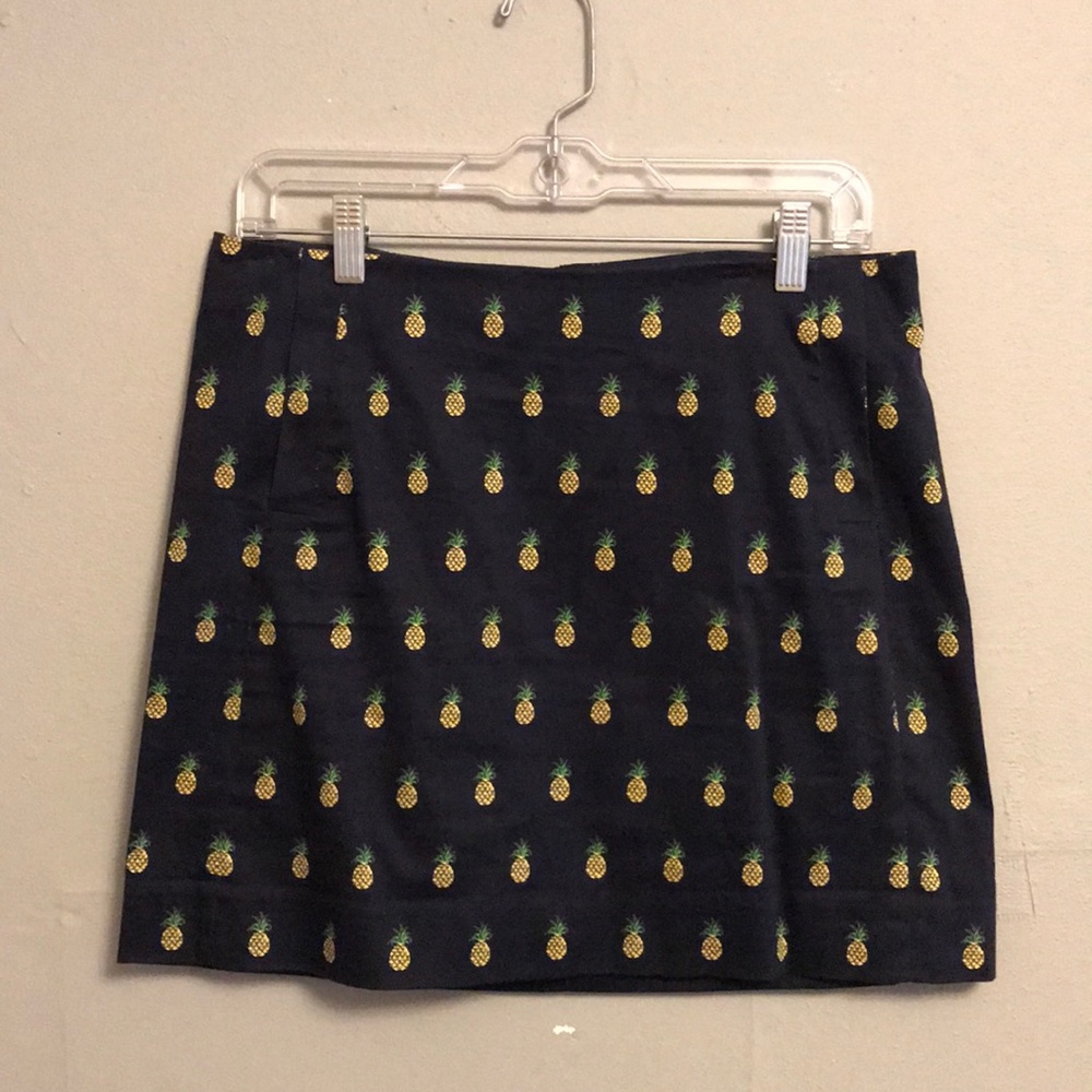 J Crew navy pineapple print short pencil skirt
